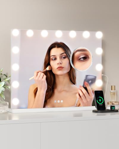 23" x 18"Vanity Mirror with Lights Tabletop or Wall-Mounted Makeup Mirror with…
