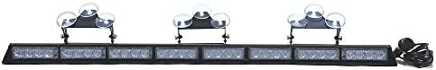 VSLED 35" 8 Modules 32 LED 1W Windshield Flashing Light Beacon Recovery LightBar Emergency Warning Lights Red/Blue LightBar
