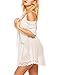 Avidlove Women 3 Pieces Set V-Neck Lingerie Lace Babydoll Mesh Chemise Outfits White