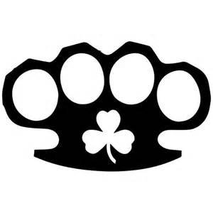 Chase Grace Studio Irish Brass Knuckles Shamock Four Leaf Clover Vinyl Decal Sticker|BLACK|Cars Trucks Vans SUV Laptops Wall Art|5.5