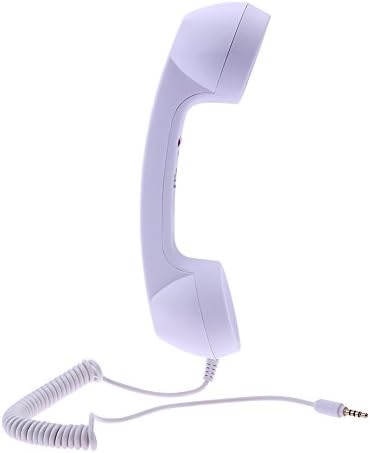 UniHappy 3.5 MM Socket Handset Retro Anti-Radiation Phone Call Receiver (White)