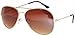 Aviator Sunglasses Gold Metal Frame with Brown Lens Stylish Fashion