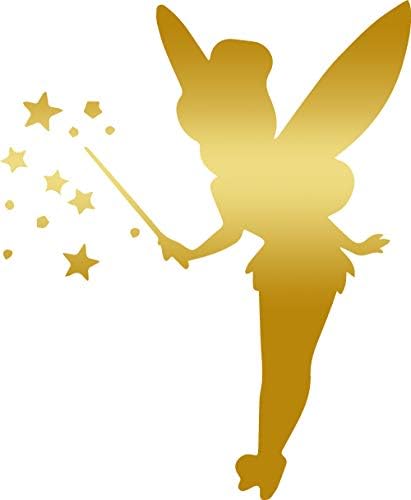 ICON Symbol Tinkerbell (Metallic Gold) (Set of 2) Premium Waterproof Vinyl Decal Stickers for Laptop Phone Accessory Helmet Car Window Bumper Mug Tuber Cup Door Wall Decoration