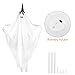 Unomor Halloween LED Light Up Ghost with Black Hat, Yard stake & Hanging Lanyard for Halloween Decorations Outdoor (Batteries Included) - 67 Inch