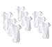 Spasilk Baby 9 Piece Assorted Size Grow with Me Short Sleeve Bodysuits, White, 3-6-9 Months