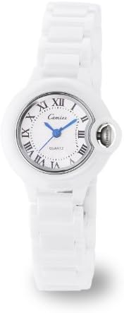 White Ceramic Watch with 18k White gold Plated Stainless Steel (118024-WT)