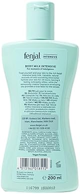 Fenjal Intensive Body Milk 200ml Avocado Oil Shea Butter Vegan Cruelty Free view 2