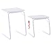 2 x Table Mate Adjustable PC TV Laptop Desk Tray Home Office s/ Cup Holder White