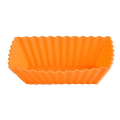 Muffin Cup 12 PCS Rectangle Silicone Soap Cookies Cupcake Bakeware Pan Unique Tray J7W3