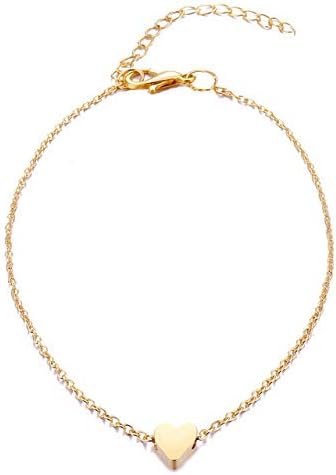 Simple Heart Ankle Layering Pendant Anklet Beaded Foot Jewelry Summer Beach Anklets On Foot Ankle Bracelets For Women Leg Chain,A 3