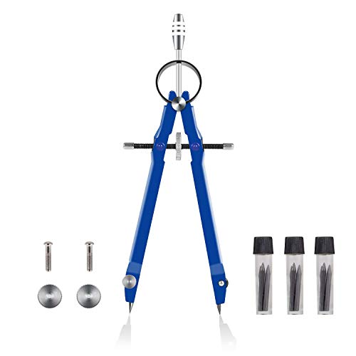 Allinone Compass for Geometry, Professional Metal Precision Bow Compass for Math, Drawing, Drafting, School, Woodworking Metal and Durable for Solid and Plane Precision Tool - Thumbnail 7