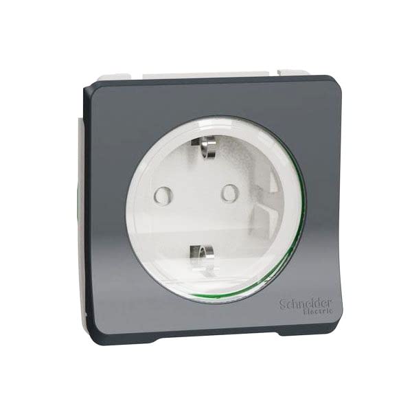 Mureva Styl - PC 2P+T Schuko - Componable - IP55 - IK08 - Car Connector - Grey