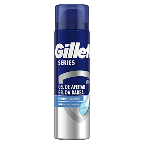 Series Gel de Afeitar para Hombre, Fórmula de Gel Hidratante con Manteca de Cacao, Protege contra La Irritación, 200ml