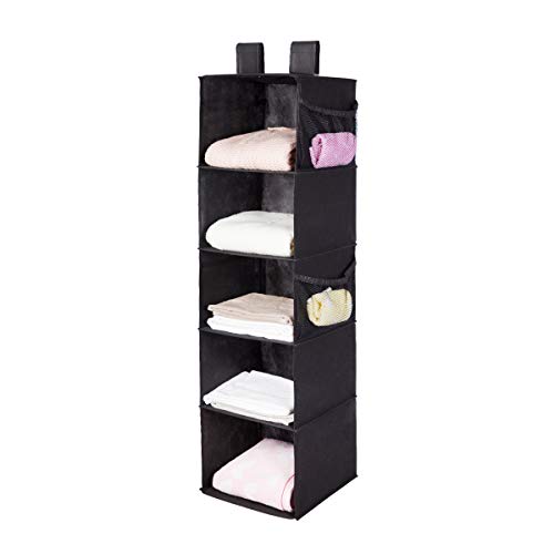 MustQ Hanging Closet Organizer, Space Saver, Hanging Storage Shelves