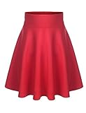 URBANCLEO Womens Solid Versatile A-Line Stretchy Flared Skater Skirt