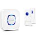 Coolqiya Wireless Doorbells Chimes for Home with 2 Remote Door Bell Buttons Waterproof and 1 Plug in Receiver, No Battery Required for Receiver 52 Ringtones