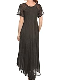 Sakkas Egan - Vestido largo bordado con mangas