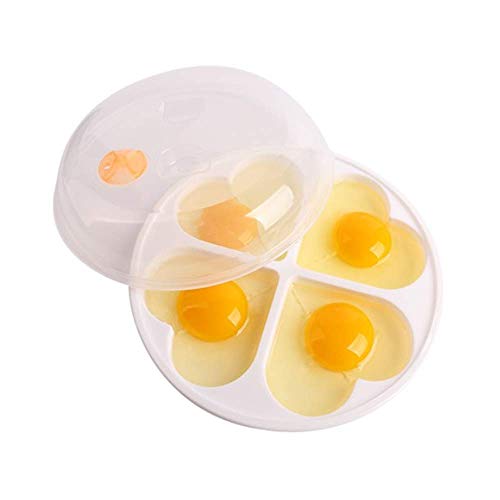 4 Grids with Cover Heart Shaped Egg Steamer,Kitchen Microwave Egg Poacher,BPA Free, Dishwasher Safety - Thumbnail 5