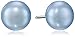 Honora Sterling Silver Sky Blue Button Freshwater Cultured Pearl Stud Earrings
