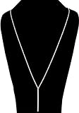 SUNNOWÂ® Women's Girls Y-shaped Alloy Simple Bar Tassel Pendant Long Necklace (Gold color)