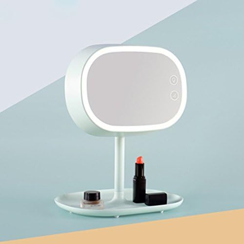 Taiyu Makeup Mirror /Table Lamp 2 IN 1 LED Lighted Makeup Mirror, Magnification LED Vanity Mirror with Touch Dimmer, Brighter and 180-Degree Rotation, USB Cable or Battery Powered (Pale green)