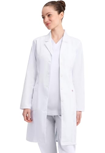 Dickies Contemporary Fit Women's 37" Twill Fitted Lab Coat Plus Size 82401, 3XL, White
