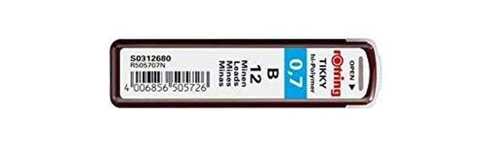 rOtring Tikky Mechanical Pencil Lead Refills, 0.7mm, B, 10 Count (120 leads)