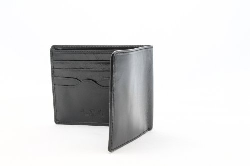 Tony Perotti Mens Italian Bull Leather Classic Bifold Credit Card Wallet in Black