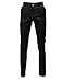FLATSEVEN Mens Slim Fit Chino Pants Trouser Premium Cotton (CH101) Black, Size M