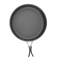 CUTICATE Hard Anodized Aluminum Camping Frying Pan, Lightweight Backpacking Picnic Cooking Pots and Pans with Folding Handle