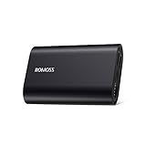 ROMOSS Portable Charger Type C 10,000mAh, 2-Port 4.8A Dynamic Power Bank with Dual USB-C & Micro-USB Input for iPhone X, iPhone 8 Plus, iPad, Samsung Galaxy S9, Huawei P20 and More (Aluminum Black)