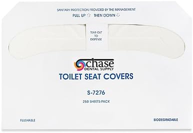 Chase Dental S-7276 Toilet Seat Covers White in Color 250 sheets