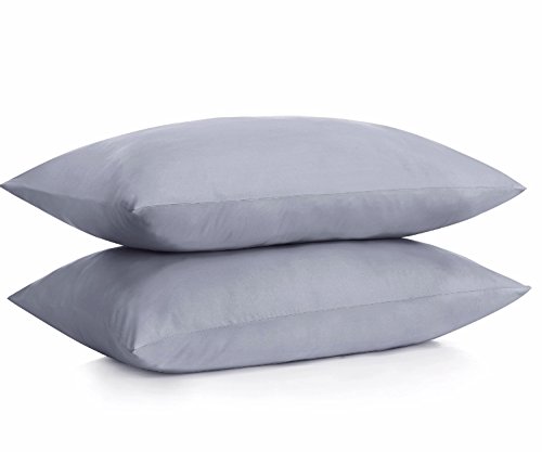 DreamHome Microfiber Pillowcases, Set of 2 (Standard, Grey) - Thumbnail 2