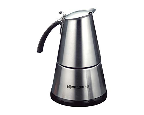 ROMMELSBACHER EKO 364/E Espressokocher elektrisch (2-4 Tassen, 250ml Füllmenge, 2 Edelstahl-Filtereinsätze…