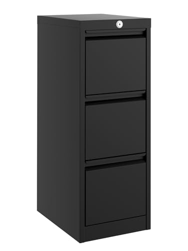 GarveeHome 3-Drawer Metal File Cabinet with Lock, Heavy Duty Filing Cabinet for…