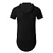 OLRIK Men's Hipster Hip Hop Short Sleeve T-Shirt with Zipper Trim Black XXL