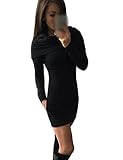 OVERMAL Women Hooded Hoody Sweatshirt Bodycon Hoodies Pullover Dress (Asia XL=US10=UK14=EU40, Black)