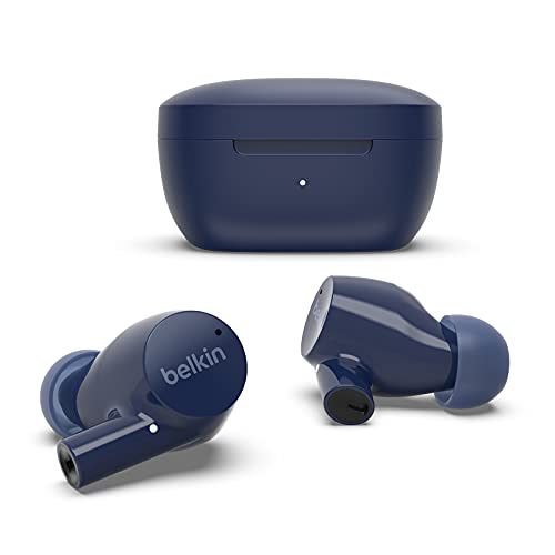 Belkin SOUNDFORM™ Rise True Wireless in-Ear Earbuds | IPX5 Sweat & Water Resistant | Up to 31 hrs. Playtime | Bluetooth 5.2 | Wireless Charging | Dual mic on Each Side | iOS & Android Devices | Blue