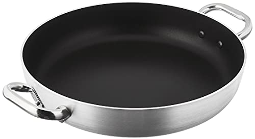 Pentole Agnelli Professional Aluminium Anti - Adherent 3 Mm. Platinum Omelette Pan 3 Mm. With 2 Handles, Diameter 32 Cm.