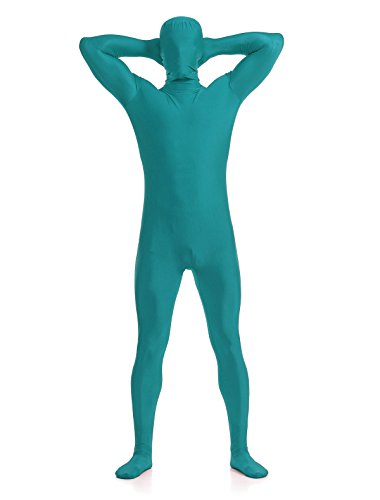 Atm Costumes - Ensnovo Mens Full Body Tights Suit Costumes Lycra Spandex Zentai Bodysuit Turquoise,