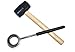 Coconut Opener Tool Set with Hammer for Young Coconuts by ZAGGIE - Improved New Version - Strong Durable Food Safe Stainless Steel - Rubber Mallet with Premium Wooden Handle