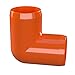FORMUFIT 1” 90 Degree Elbow Furniture Grade PVC Fitting in Orange, Made in USA, UV-Resistant, Impact-Proof, 1.315” Actual Socket Diameter (Pack of 4) - F00190E-OR-4