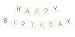 Sterling James Co. White Happy Birthday Bunting Banner with Shimmering Gold Letters