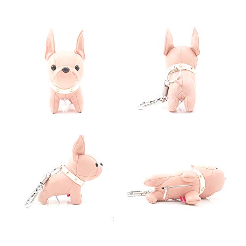 French Bulldog Leather Keychain Bag Charm,SALTY FISH Car Key Chain Gift for Women Kids - Thumbnail 2