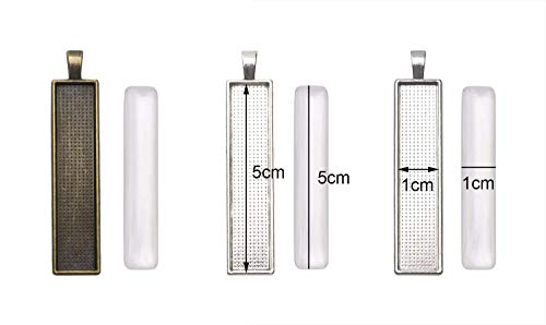 2 Rectangle+Pendant+Setting+Cabochon+Rectangle+24Pcs