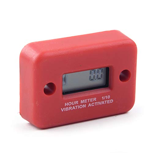 CITALL Digital Vibration Hour Meter Fit for Motors ATV Snowmobile Boat Stroke Engine Generator - RED