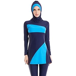 TianMai Bescheiden moslim-badpak, voor dames en meisjes, islamitisch hijab-badpak, volledige dekking, beachwear, badpak