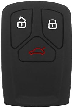 Hwota Silicone Lightweight Car Remote Key Case Bag Cover Shell for Audi A4 B9 2016 2017 -Black
