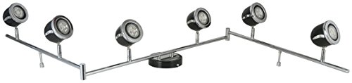 LED Retro Adjustable Eyeball Black &Chrome Ceiling Spotlight (Black &Chrome, 6 Lights)