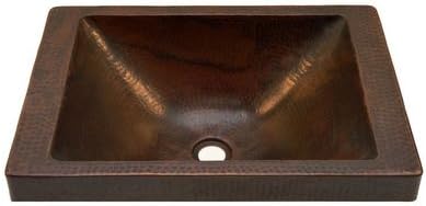 Biscayne Bathroom Copper Sink -Self Rimming 20" Sink Hand Crafted